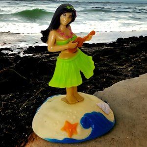 Hula Dancing Girl & Circus Lion Solar Powered Bobble Head Dashboard Decorations